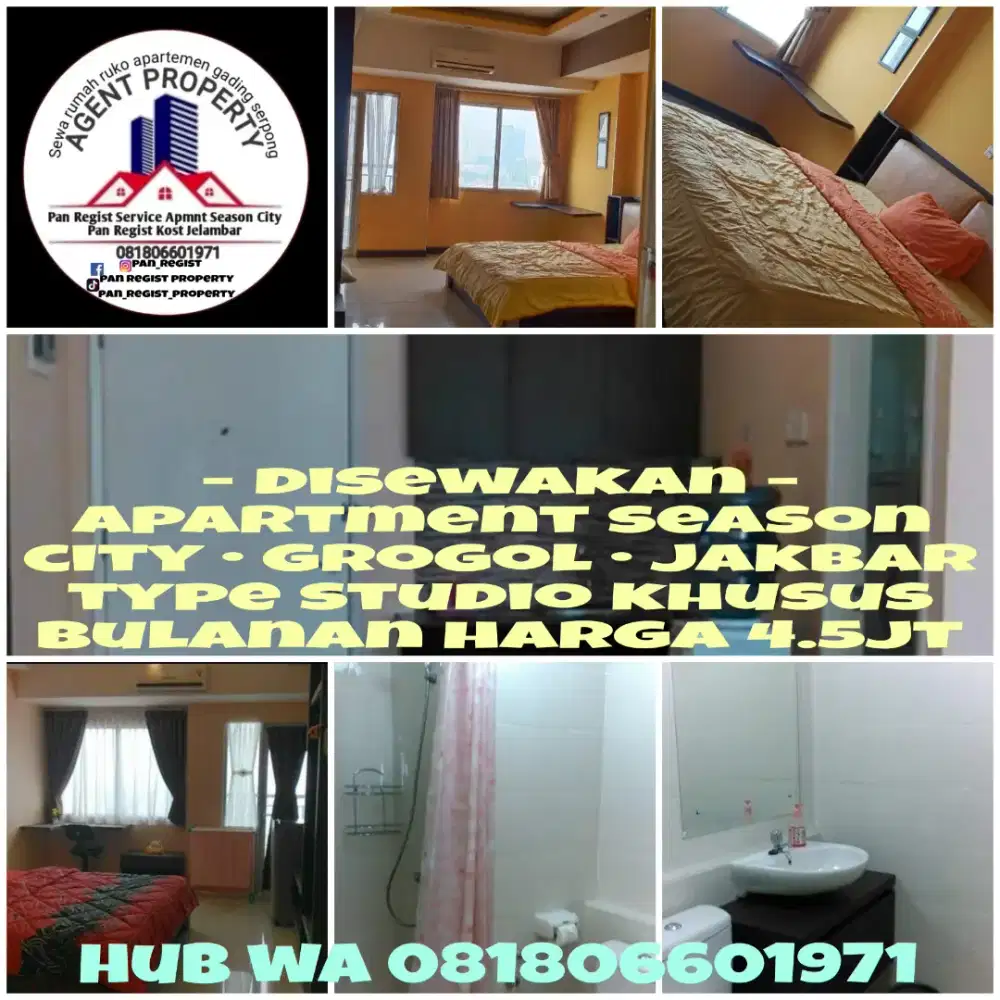 [READY] Apmnt Season City Latumenten Grogol khusus Bulanan [studio]