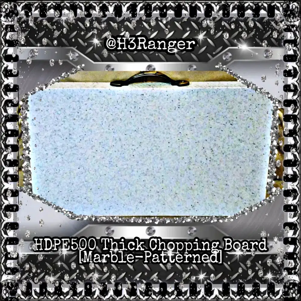 Talenan Besar Tebal HDPE 500 Marmer 2.5x28.5x50.5cm Buatan Eropa