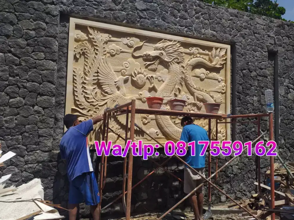 RELIEF NAGA DAN BURUNG PONIK BATU ALAM PARAS