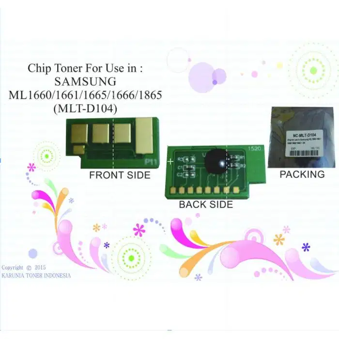 Chip Toner For Use in SAMSUNG ML1660, 1661, 1665, 1666 1865 (MLT-D104)