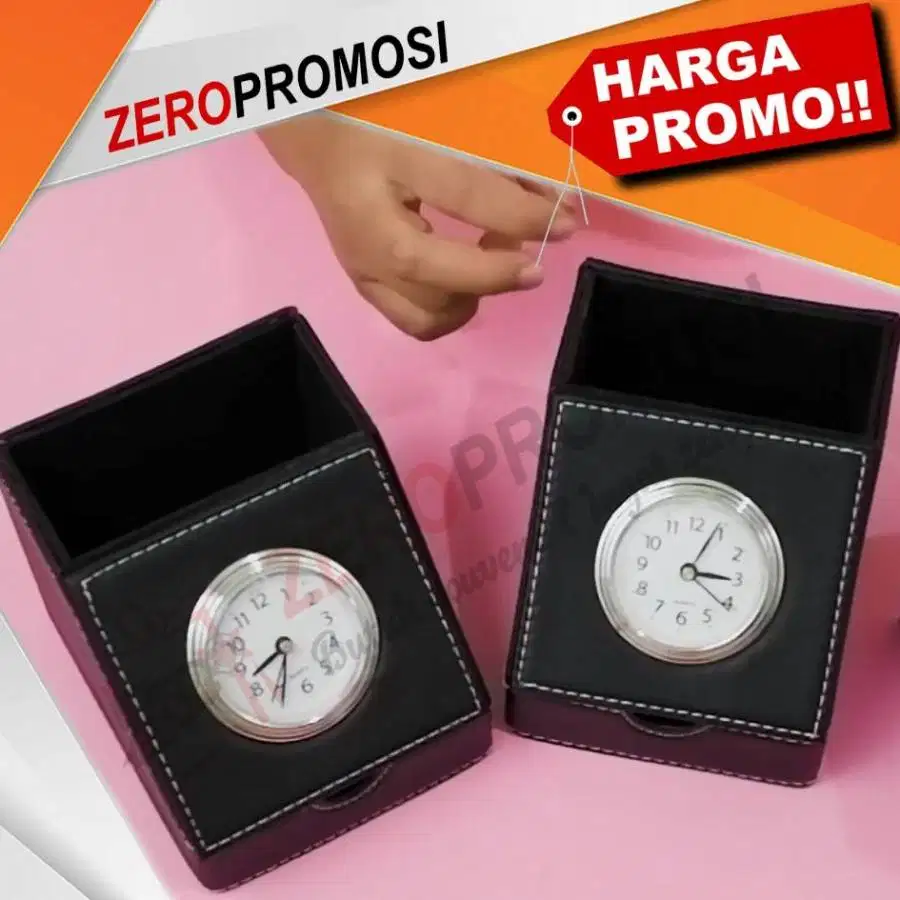 Souvenir Jam Meja Kulit sebagai promosi JHM 510