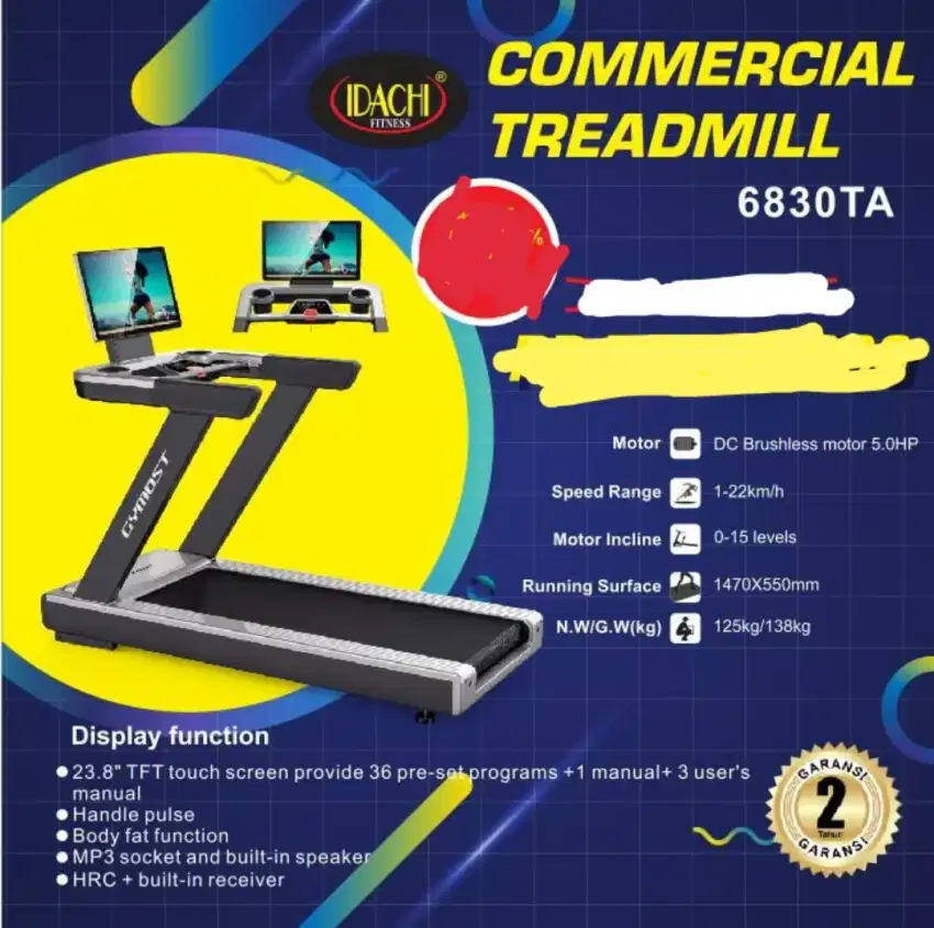 Treadmill Commercill ID 6830 TA Gymost