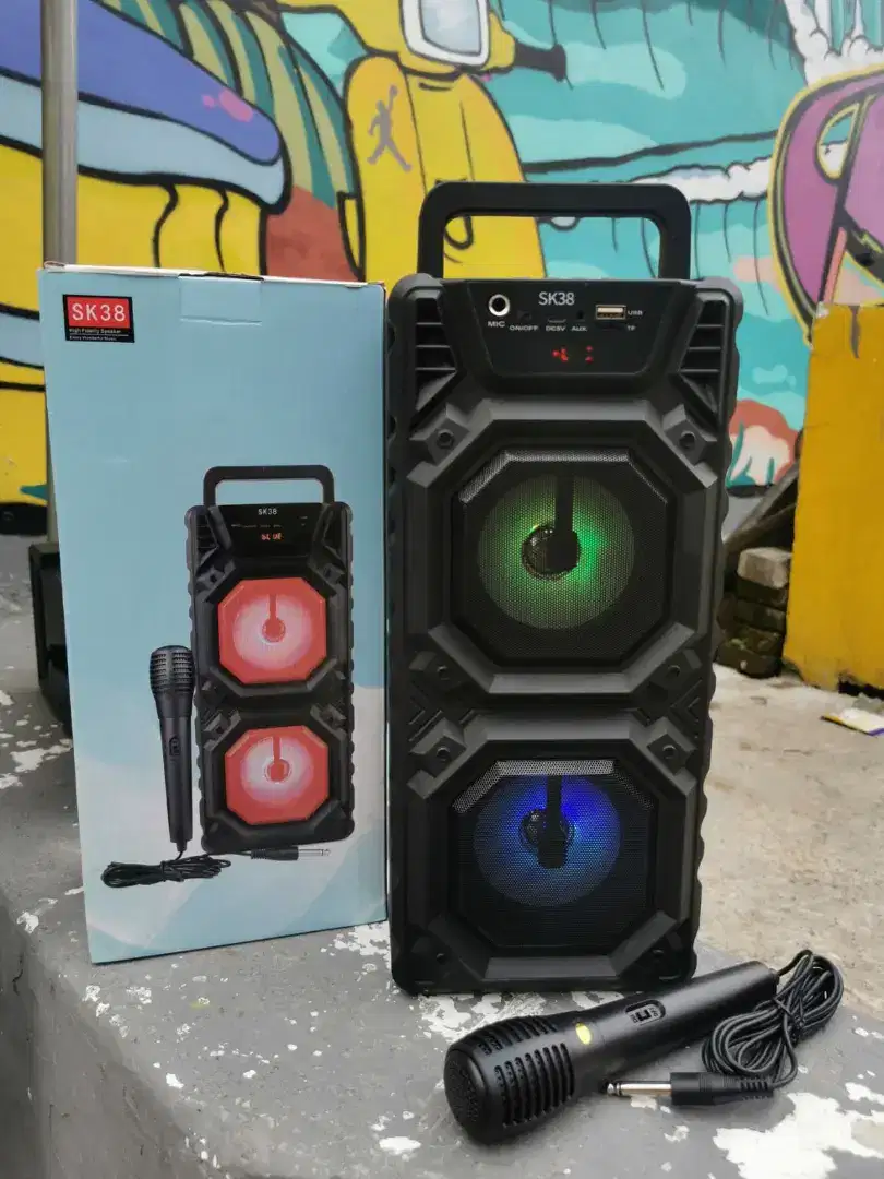 Speaker portabel plus mic baru