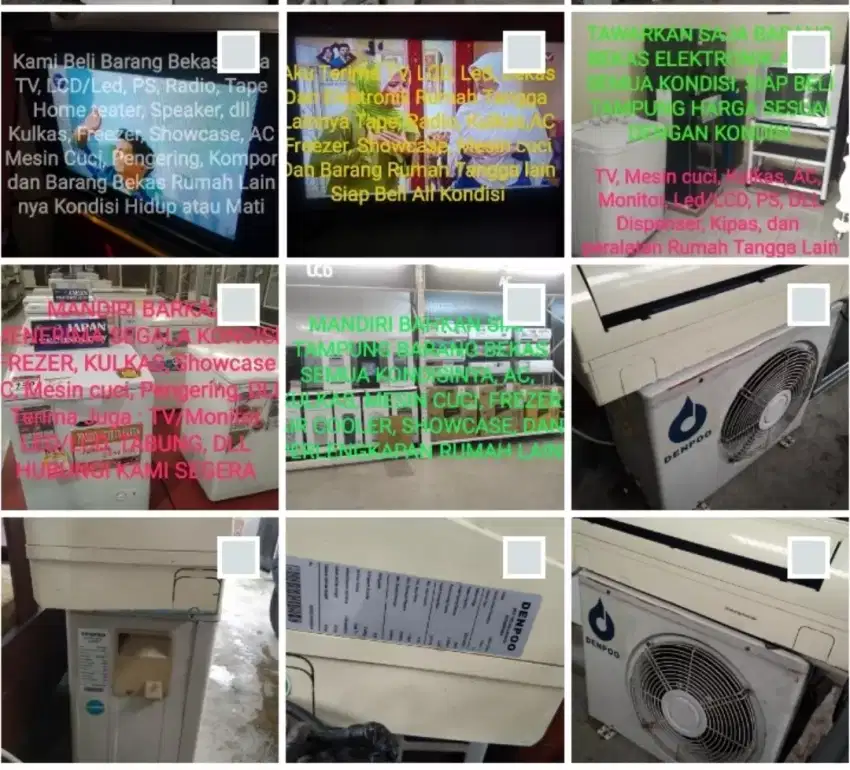 Kami siap Beli AC Pendingin dan barang lain-lainnya All Kondisi