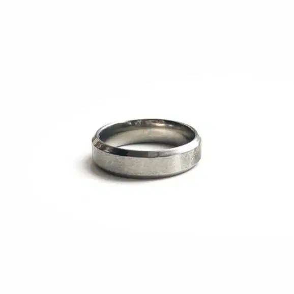 Cincin Titanium Pria Wanita Silver Polos Anti Karat - Matte / Size 17