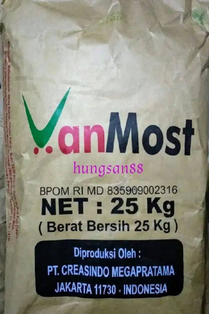 Susu premix (bubuk). Van Most per sak 25 kg