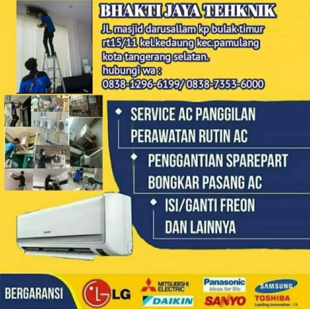 Service Ac, mesin cuci ,pompa air , kulkas , bongkar pasang ac