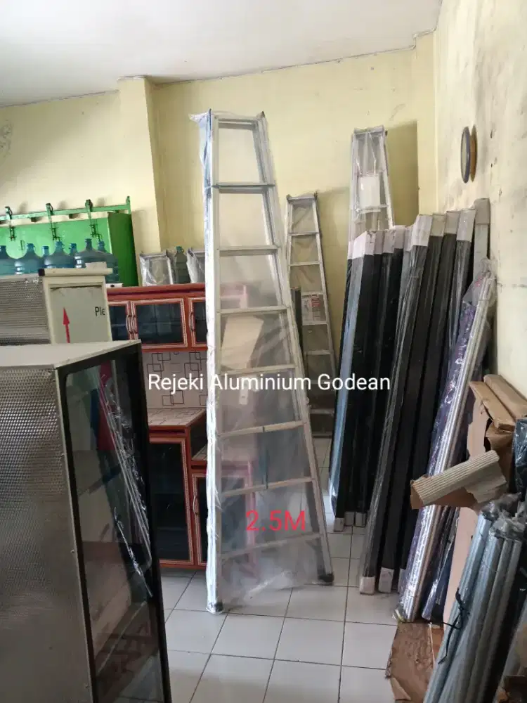 Tangga Aluminium 250cm  lipat Model A Bisa dibentangkan