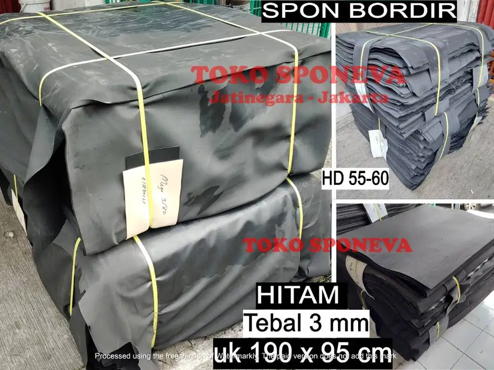 SPON BORDIR HITAM Tebal 3mm - Renyah & mudah sobek