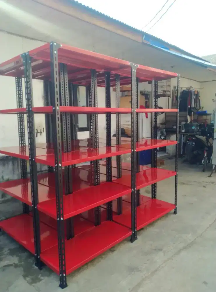 rak besi warna merah siap kirim bandung