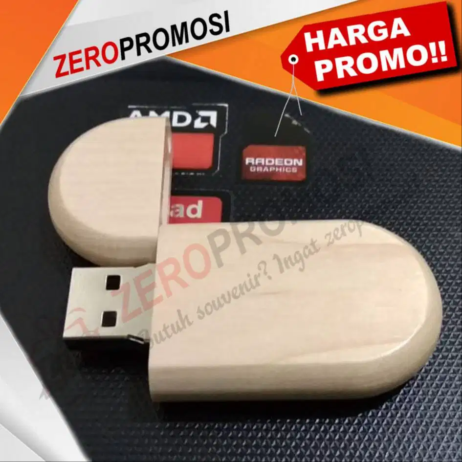 USB Flashdisk Kayu Oval Vintage - Real Capacity FDWD02