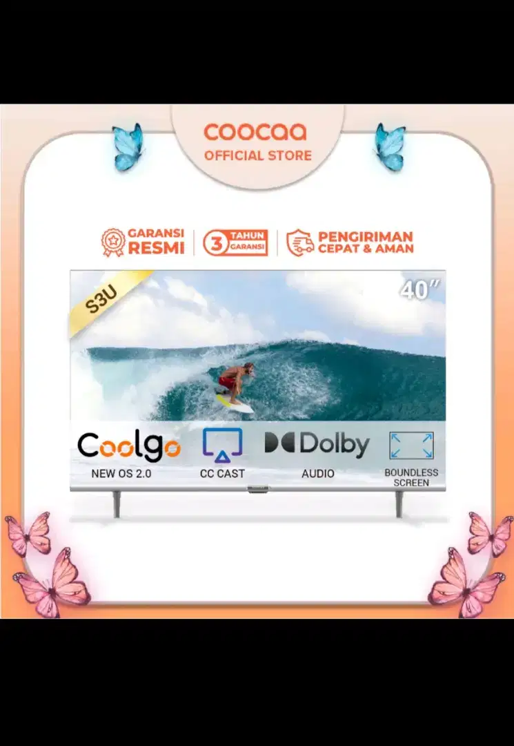 Smart TV Coocaa 40S3U Garansi Resmi 1 Th bisa TT yah..