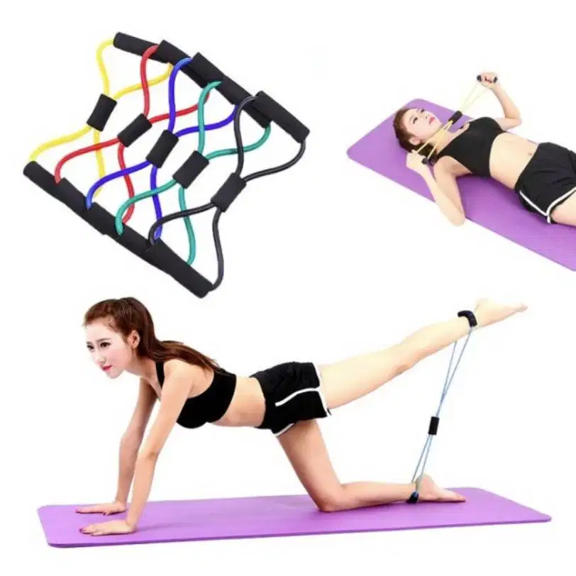 Tali Elastis Yoga Bantu Otot Elastic Band Gym