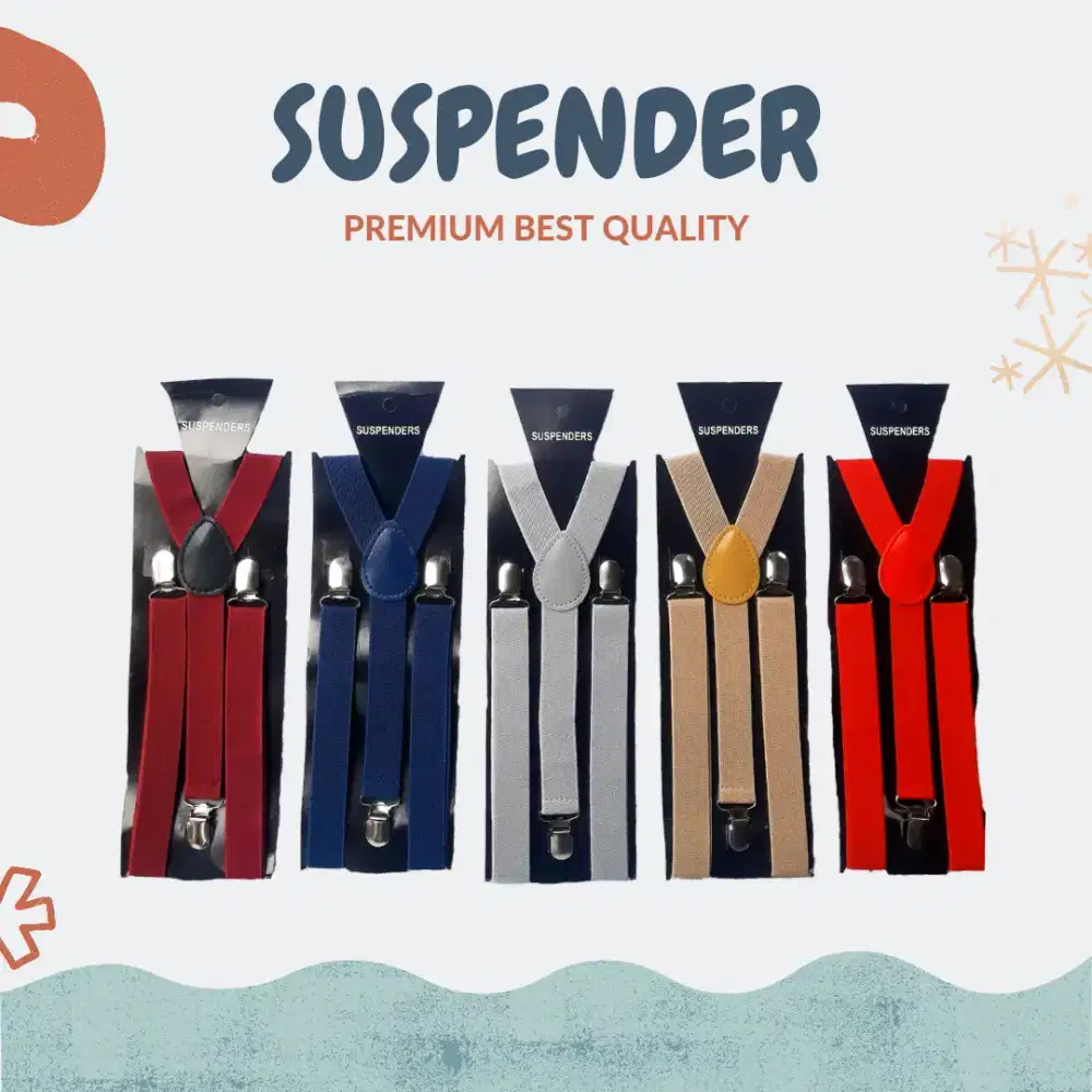 Suspender bahan spandex molor berbagai warna untuk dewasa