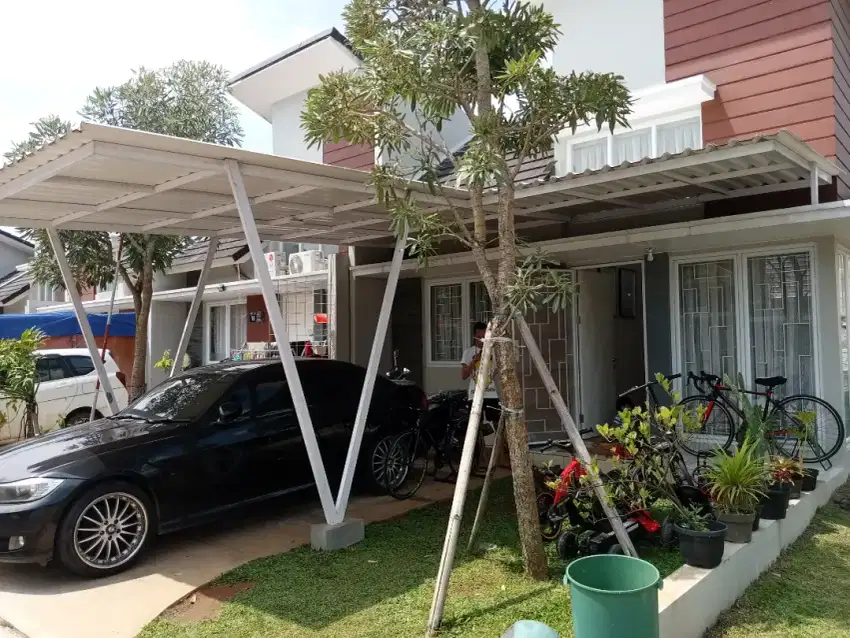 Kanopy murah atap alderon rangka besi galvanis