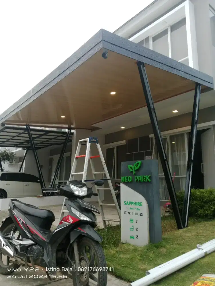 Kanopi baja ringan atap allderon singgel +plapon pvc