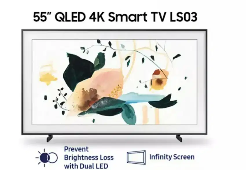 SAMSUNG THE FRAME QLED SMART TV 4K 55 INCH(GRATIS BEZEL QA55LS03B)