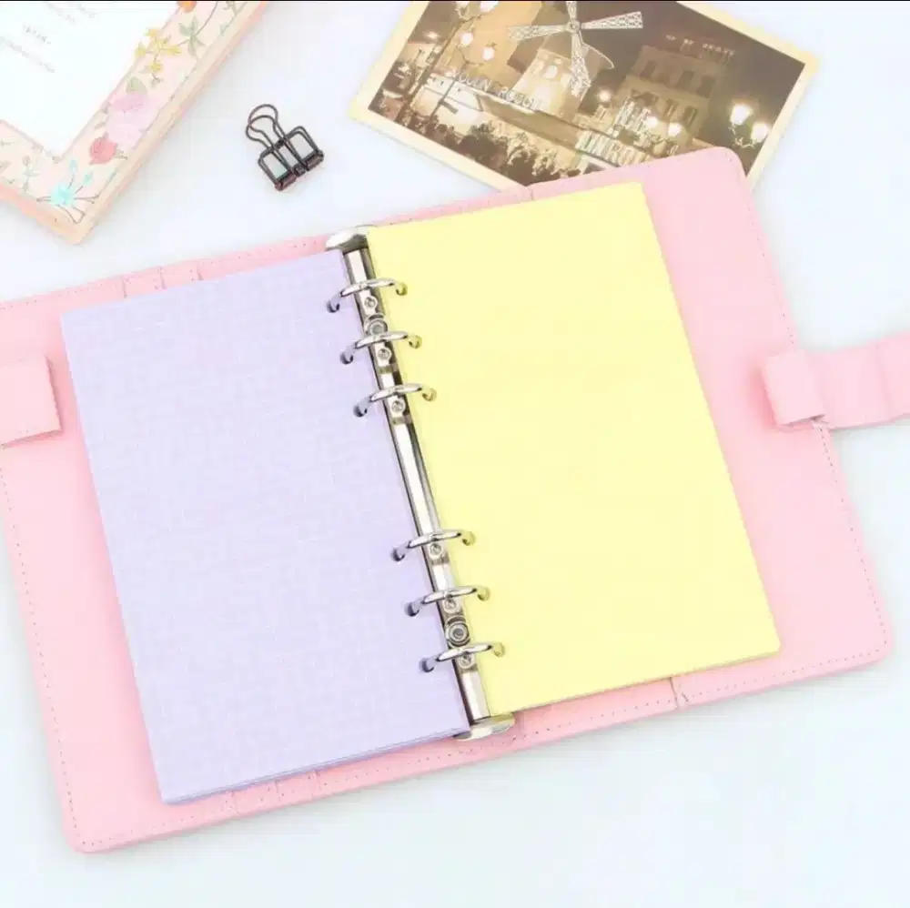 Kertas loose leaf Warna ukuran binder A5- Ungu Kotak
