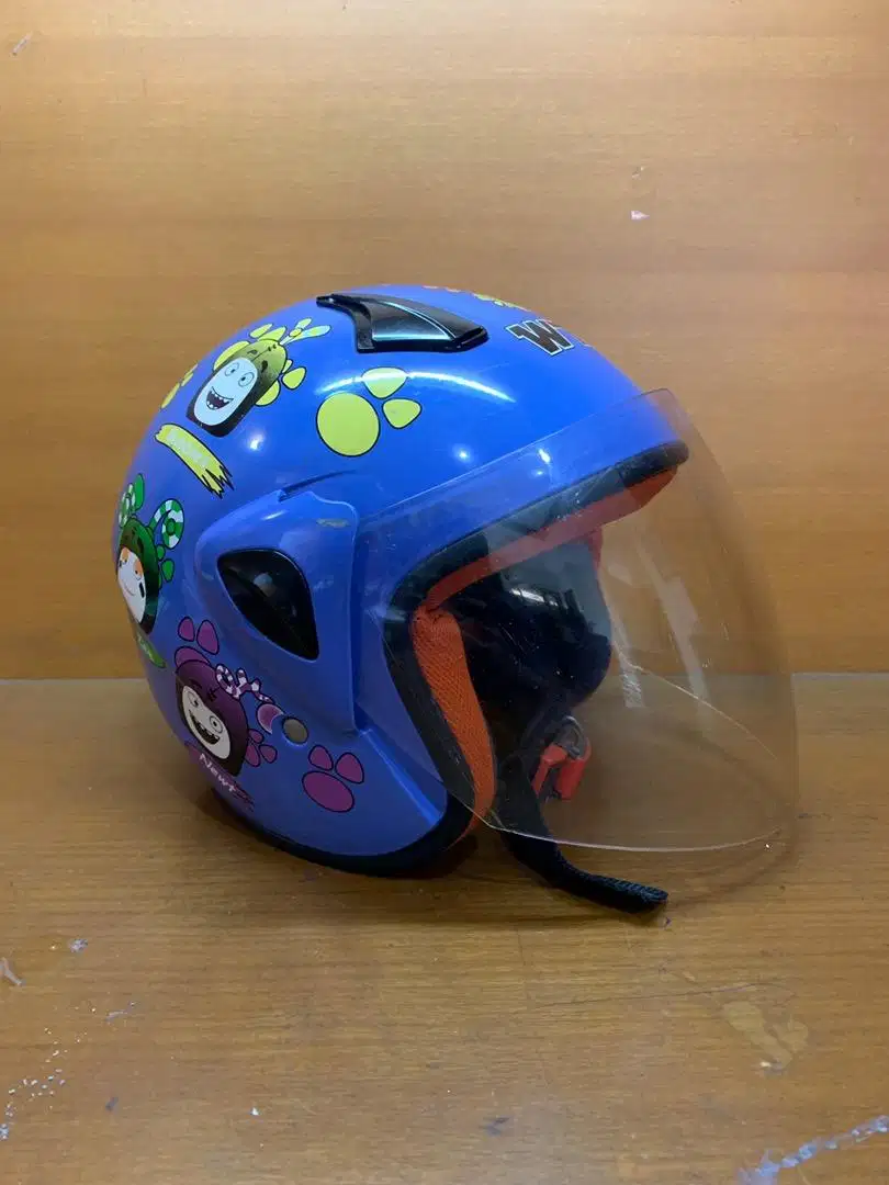 Helm Anak WTO Kids Kop, Helmet Junior, Helm Kartun, Helm SNI - Biru