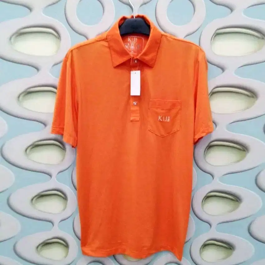 Kaos Polo Pria Polo Shirt KIJ Choi Golf Polo Orange Slim Fit