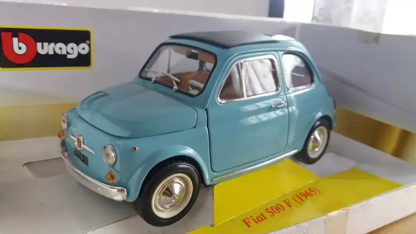 Diecast / Miniatur FIAT Nuova 500 F Light Blue skala 1:18