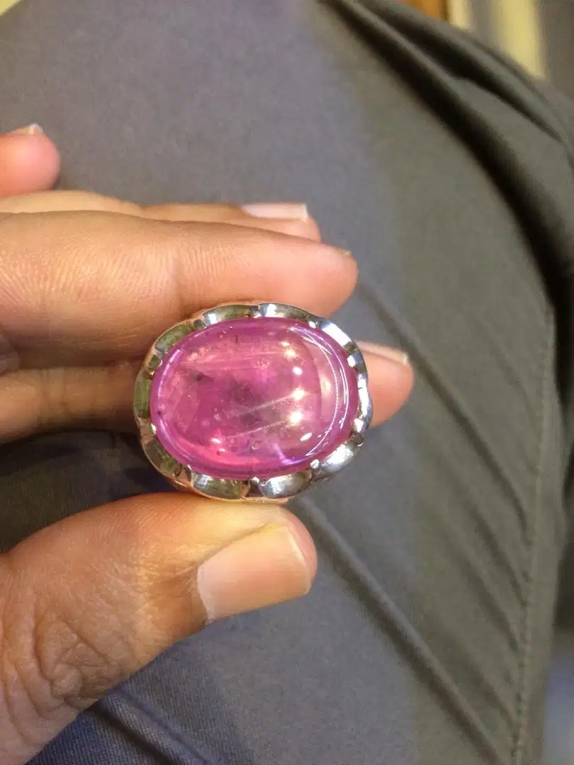 Ruby burma big size ring perak