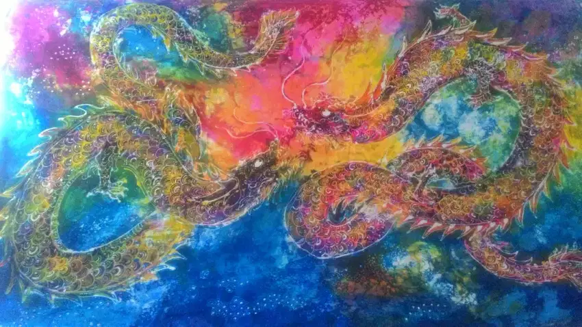 LUKISAN BATIK TULIS THE KINGS DRAGON (100% NEW ORIGINAL)