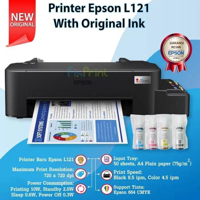 Epson L121 Documen Print Ter irit Garansi Resmi Gratis Ongkir