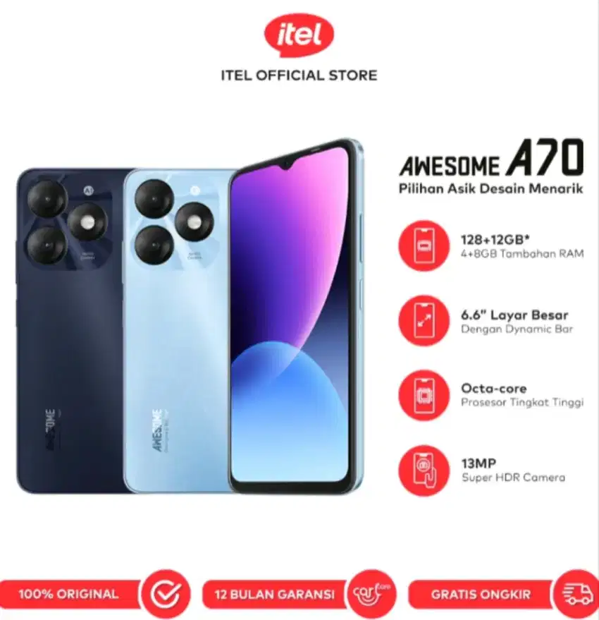 Itel a70. Bisa cicil dan paylater