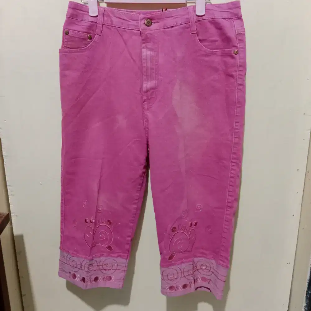Celana Jeans Wanita 7/8 Pink Gao Ya Size 2L