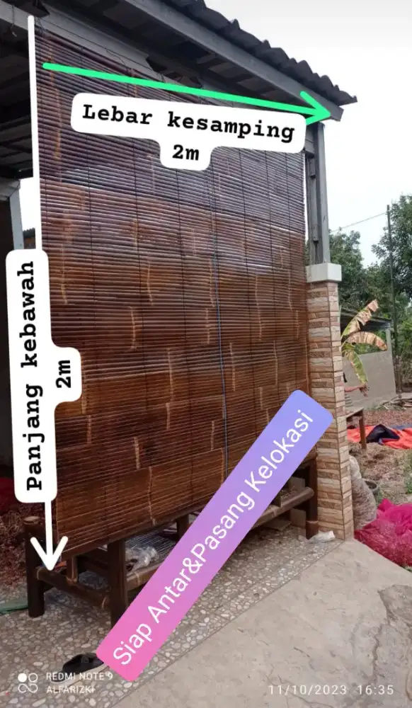 COD DAN PEMASANGAN Kerei Bambu Pernisan