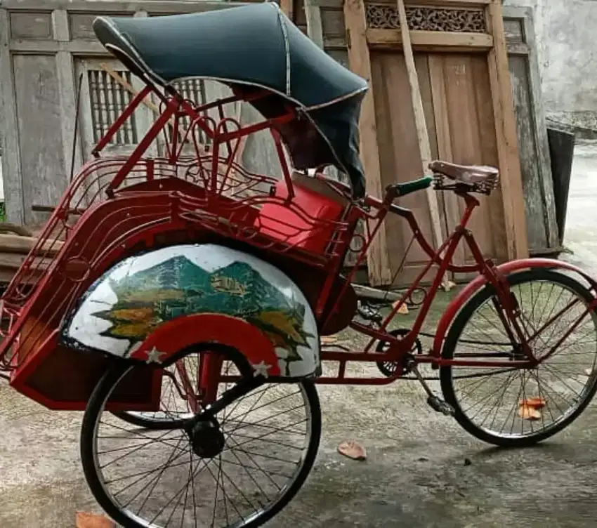 Becak onthel lawasan.becak onthel koleksi dan pajangan