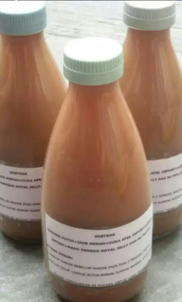 Asli ekstrak jahe merah, lemon, cuka apel, bawang putih tunggal, madu