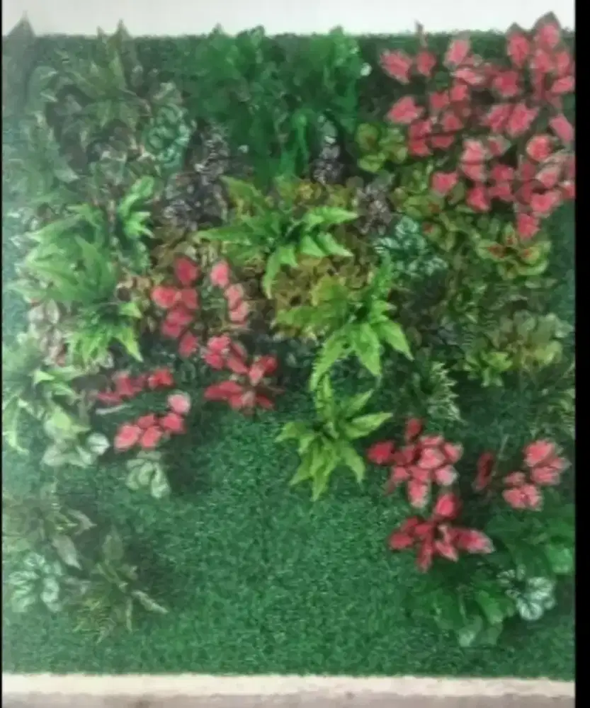 TAMAN VERTIKAL/ VERTICAL GARDEN SINTETIS DAN POHON ASLI