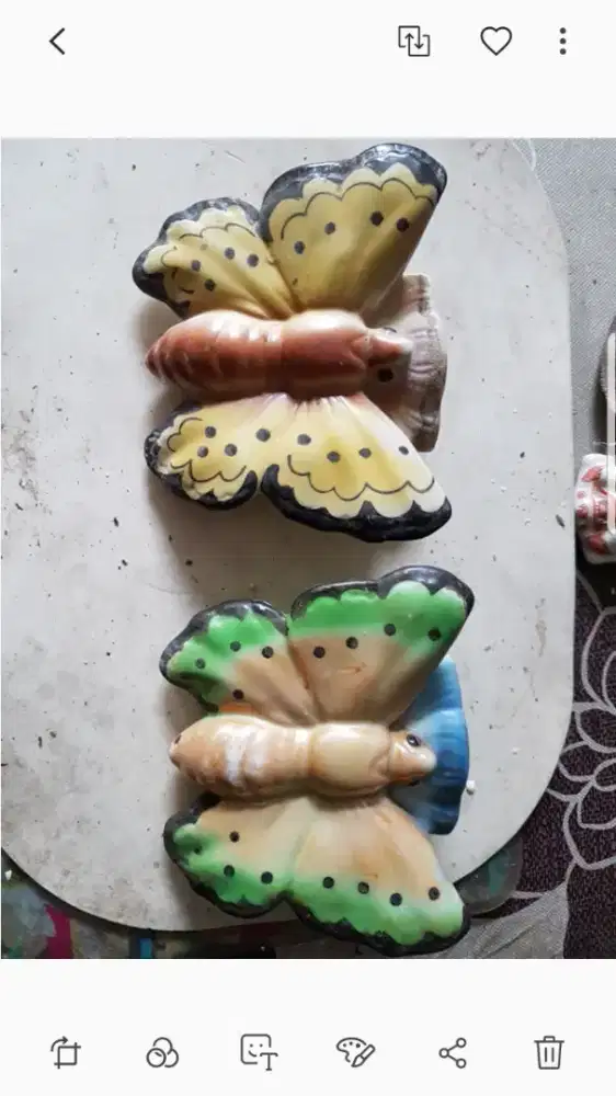 Sepasang kupu-kupu Porselen kuno Jepang