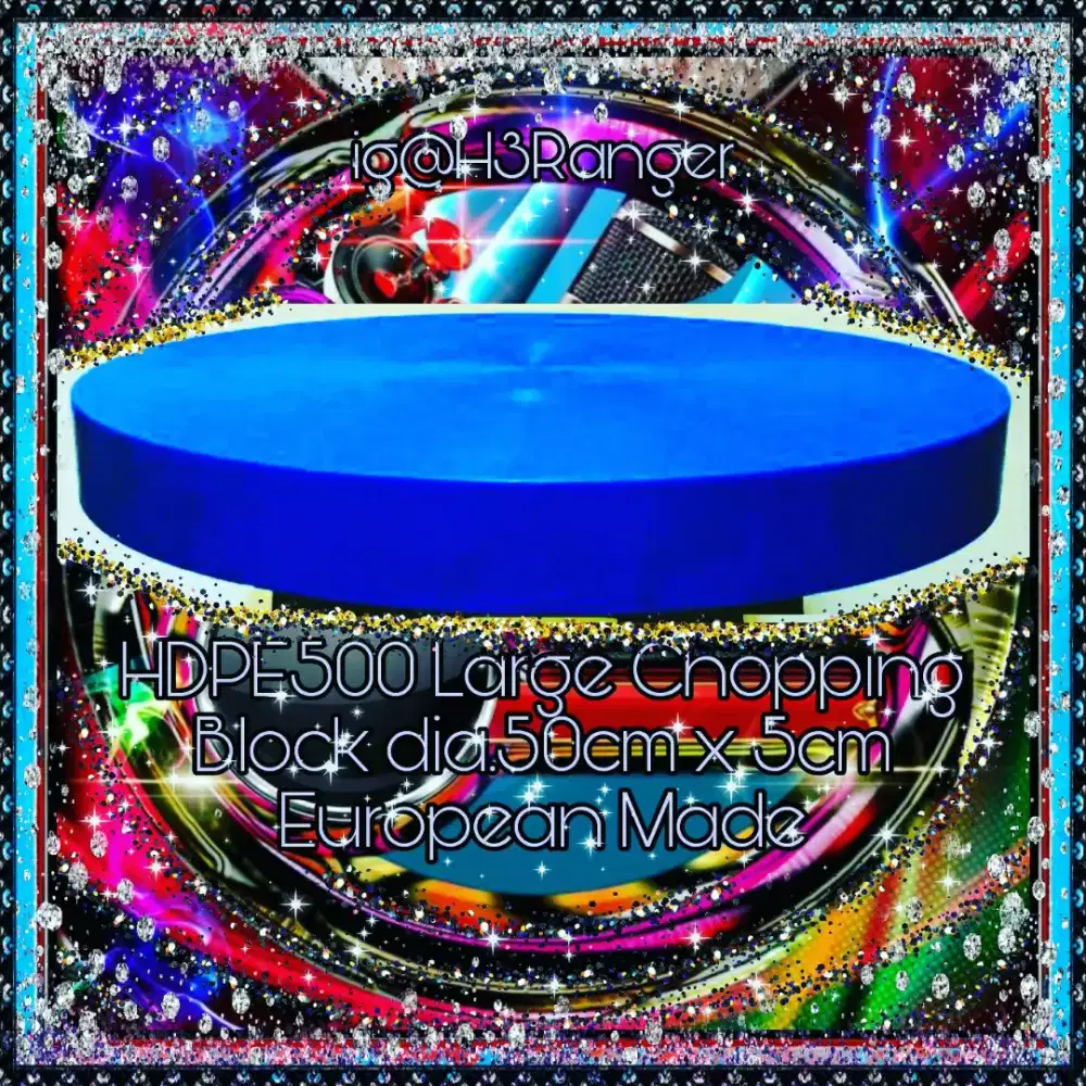 Talenan Besar Bulat Biru HDPE 500 dia.50x5cm Buatan Eropa