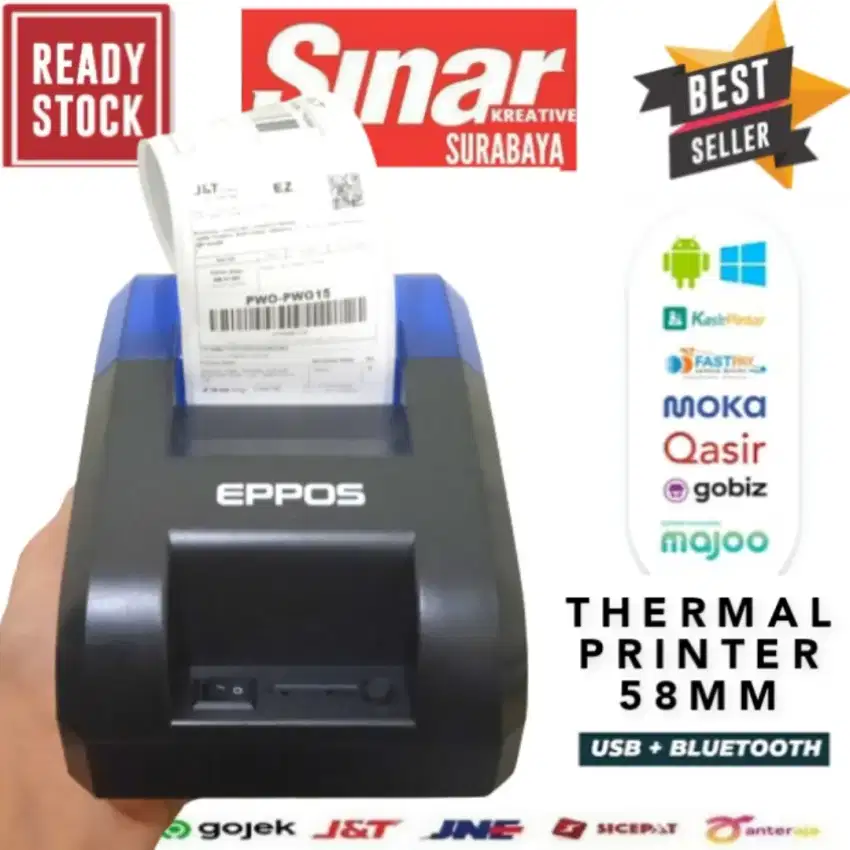 PRINTER BLUETOOTH THERMAL 58MM RPP02 CETAK RESI DAN STRUK