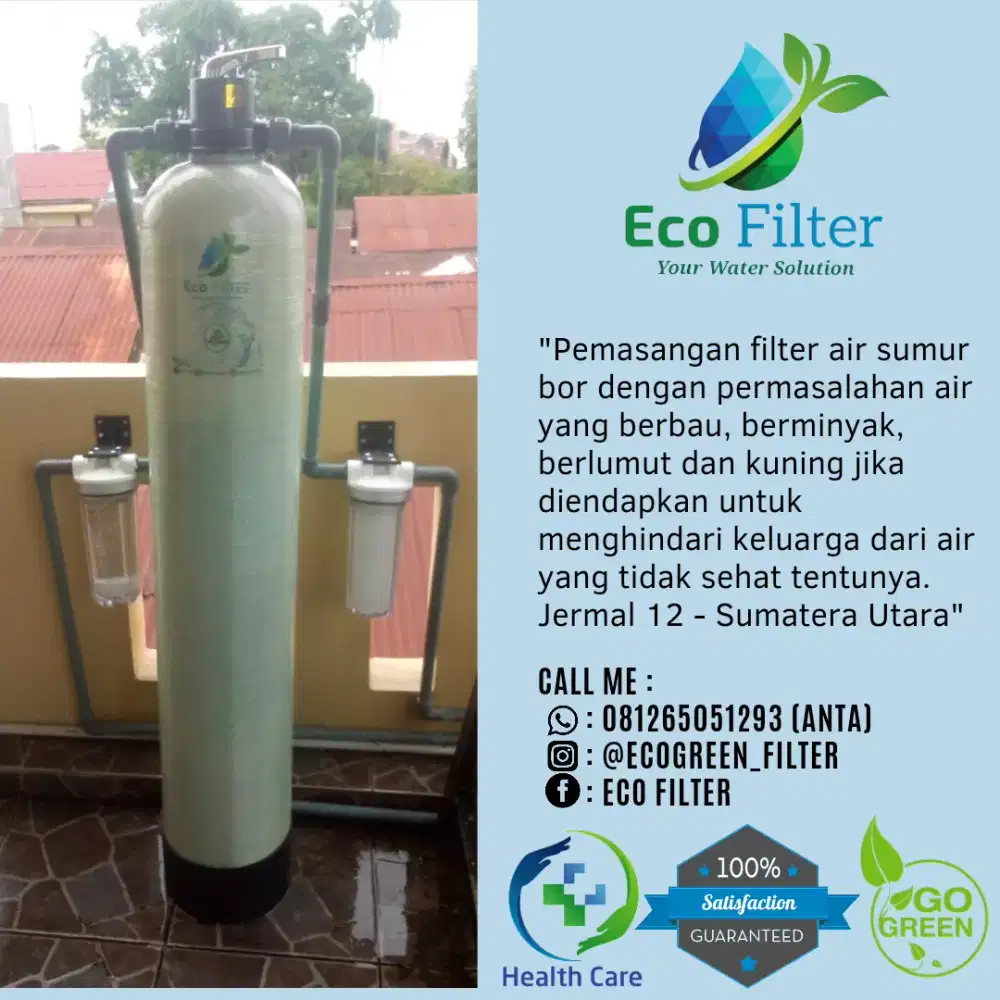 Filter air sumur bor yang berbau, keruh, dan berminyak