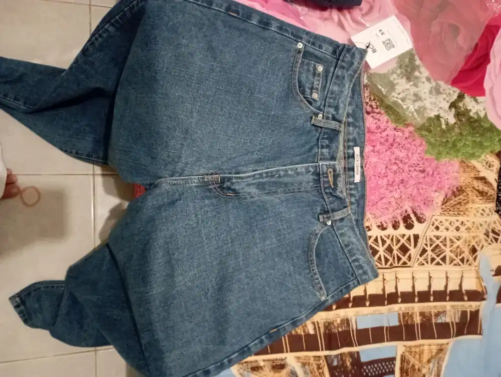 Celana highwaist kulot jeans merk bck denim