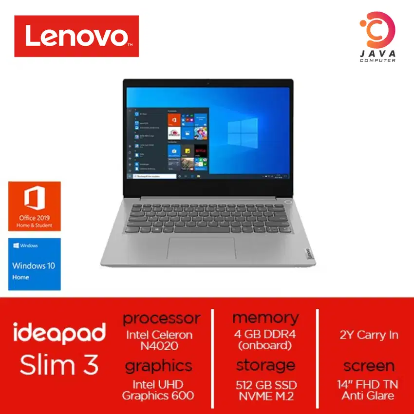 Lenovo Ideapad 3-14IGL05 Intel Celeron N4020 RAM 4GB DDR4 SSD 512GB