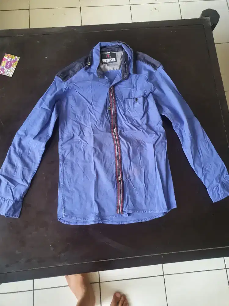 Kemeja size xs biru panjang