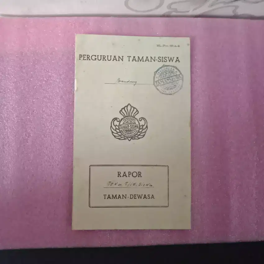 Buku rapor edisi 1960 an