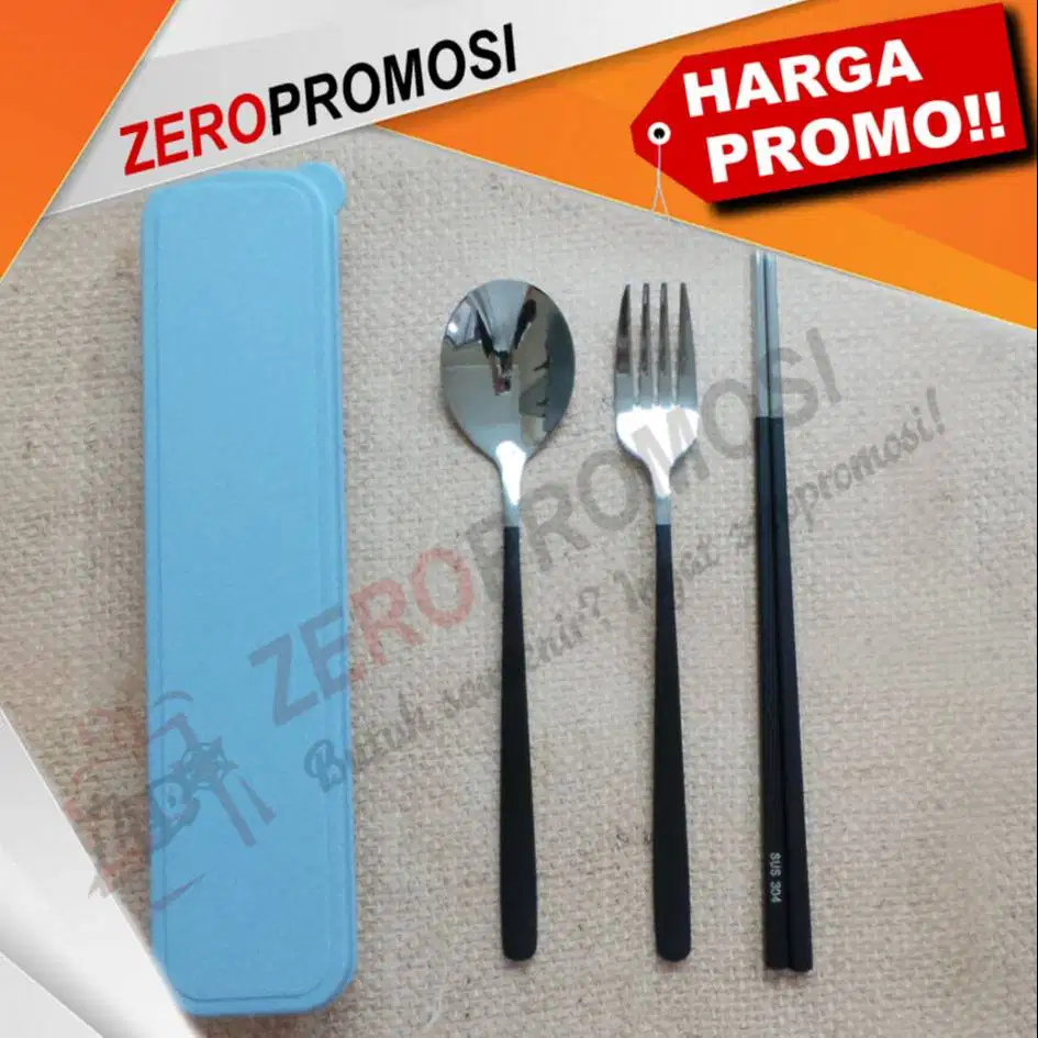 Souvenir Set Alat Makan Portable Cetak Logo Ukuran Besar
