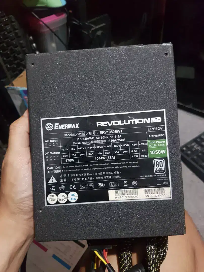 power supply psu 1050w enermax revolution 85+ modular