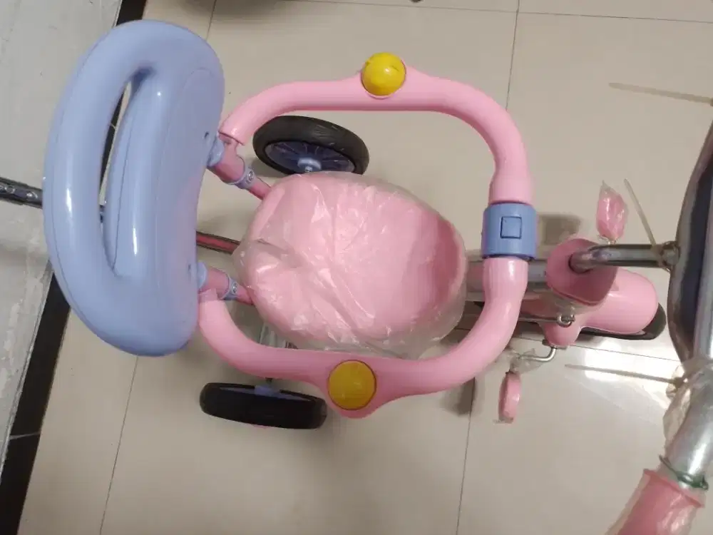 Tricycle cat krom ada tongkat dorongan stir