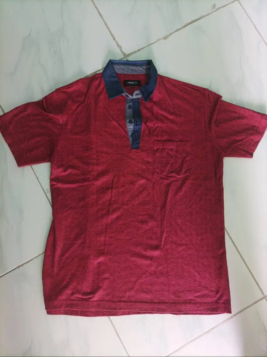 Kaos Polo Pria - Merah Tua