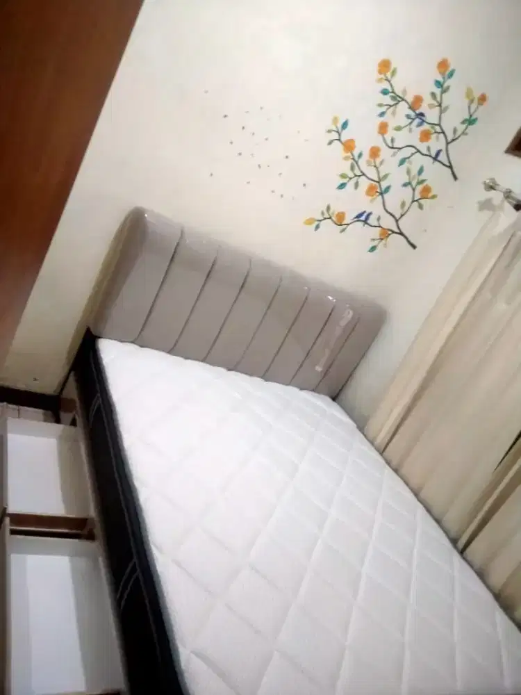 Dipan kayu tempat tidur