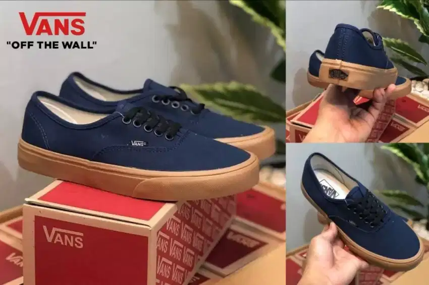 Sepatu Vans ORIGINAL Authentic Navy Gumsole 42 Waffle Code DT