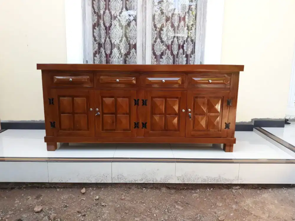 Bufet TV Minimalis Diamond Kayu Jati