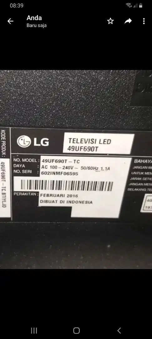 Terima beli satuan atau borongan tv led rusak